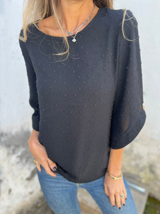 CLEARANCE SALE🔥 Round Neck Embroidered Large Cuffs Casual Shirt