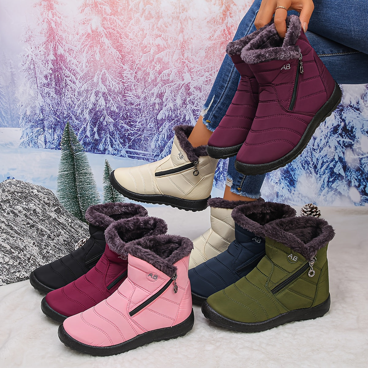 🔥Last Day Promotion 50% OFF - Women's Cozy Winter Waterproof Anti-Slip Orthopedic Boots