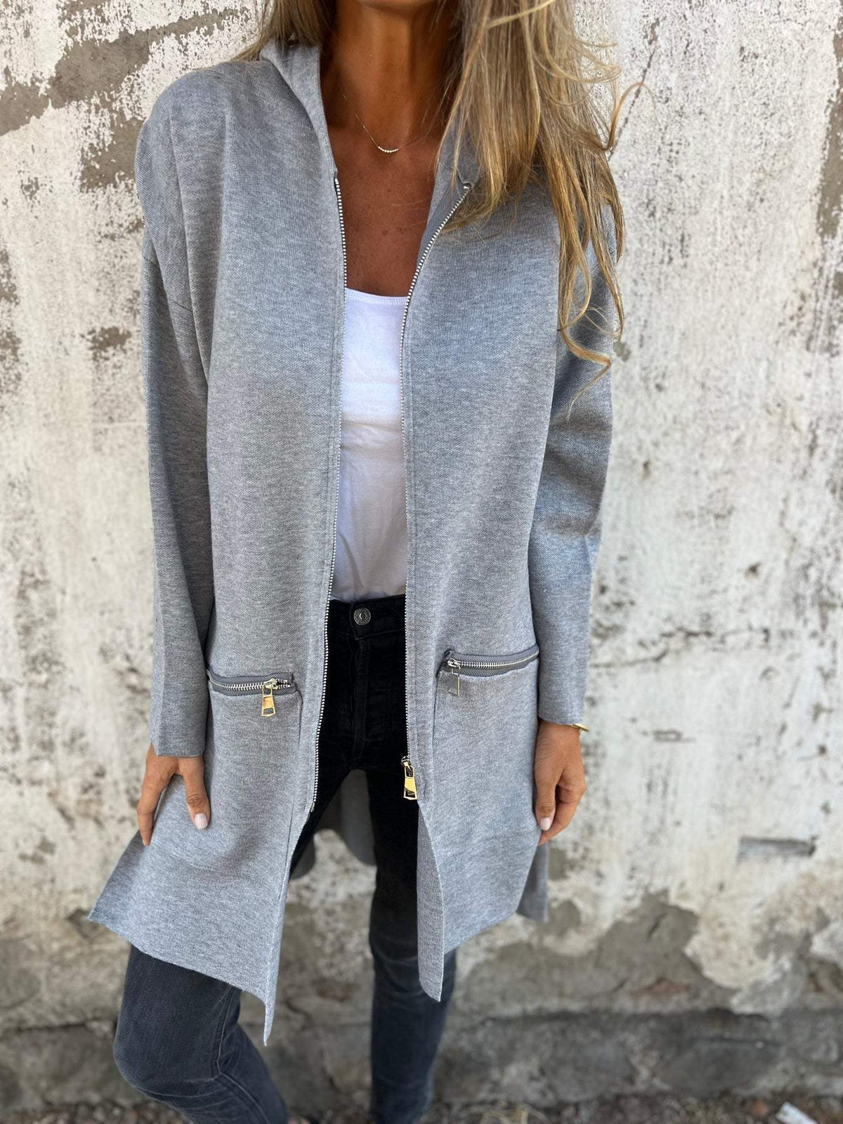 CLEARANCE SALE🔥 Zipper Long Sleeve Hooded Jacket